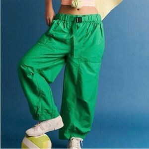 FP Movement Medium Pants Offsides in Green Sheen with pockets adjustable waist